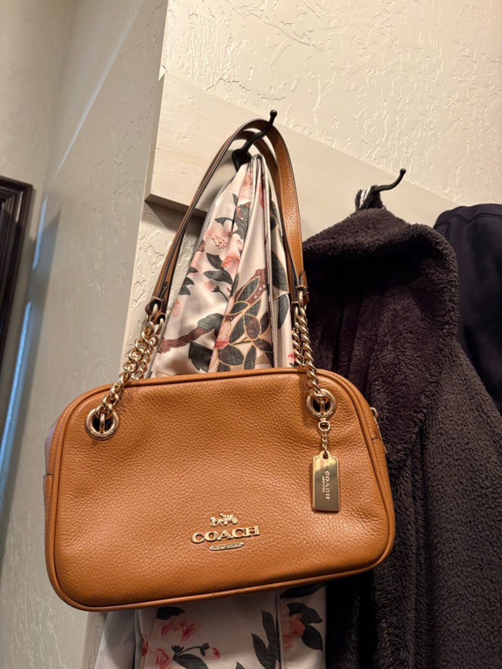 Coach Cammie Chain Shoulder Bag in Refined Pebble Leather